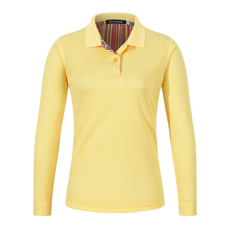 Casual Solid Color Lapel Long Sleeve Polo T-Shirt